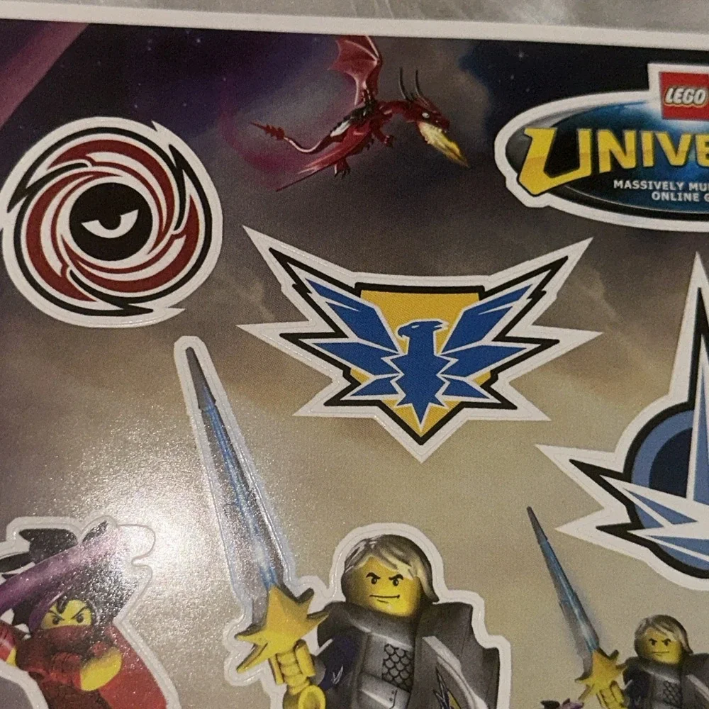 LEGO Universe MMO Promotional Sticker Sheets 2010 Set of 2 Rare Collectible